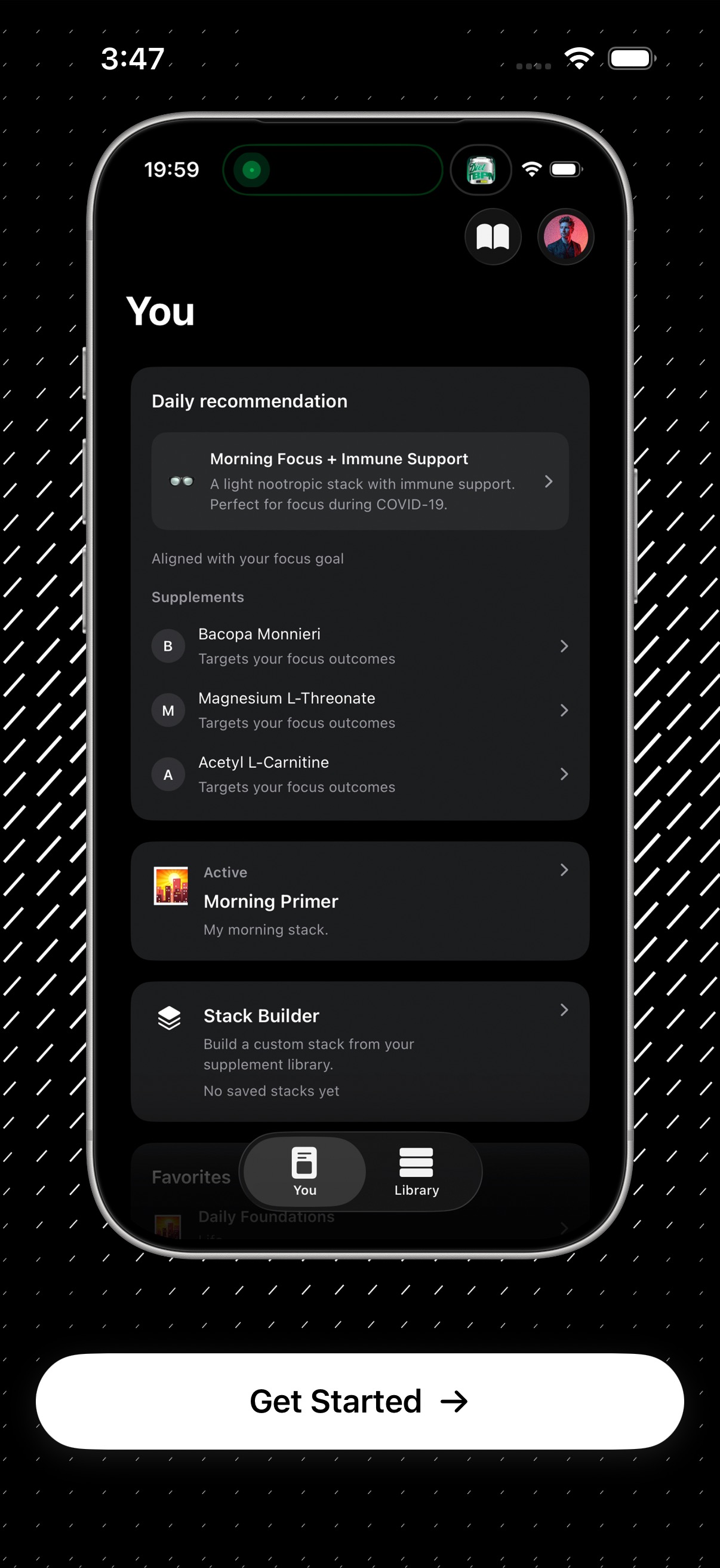 Welcome screen shown on first launch