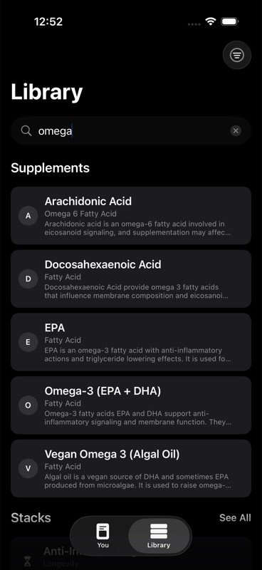 Library search results for omega
